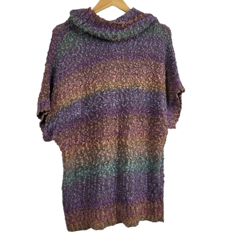 Cato multicolored metallic cowl neck knit sweater